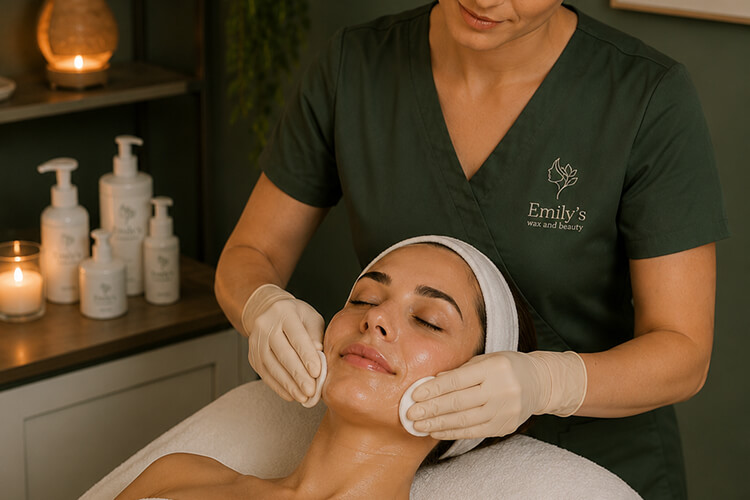 A relaxing facial treatment at Emily's Wax and Beauty